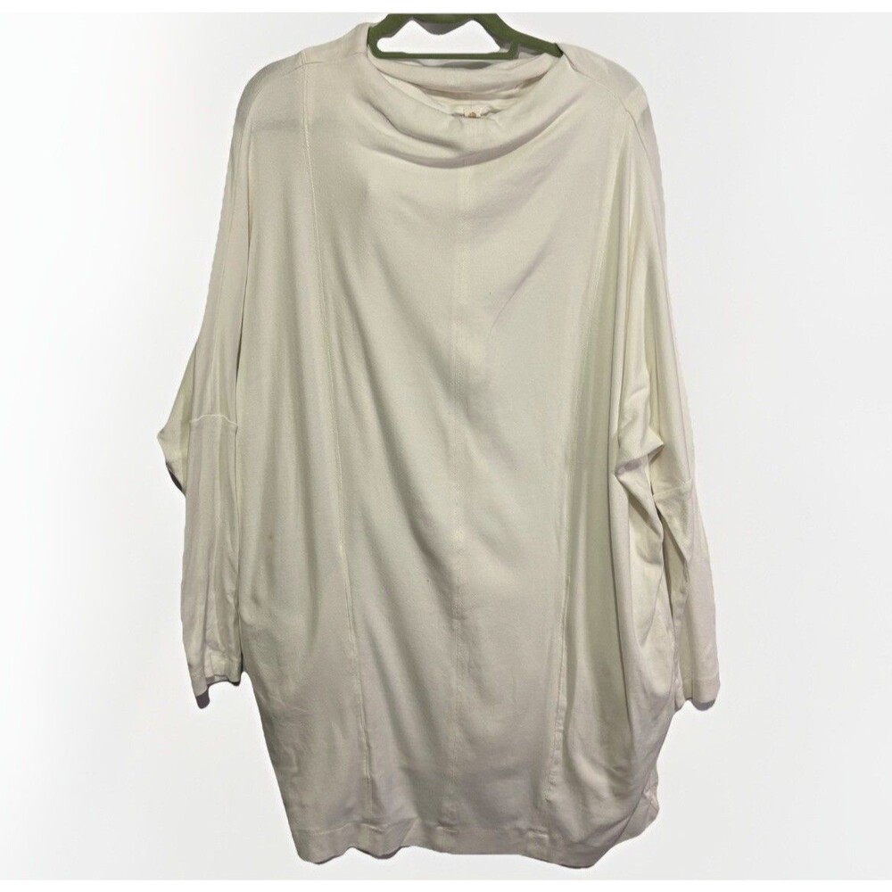 Anthropologie Daily Practice 2X Ivory Oversized Cowl Neck Tunic Top Athleisure
